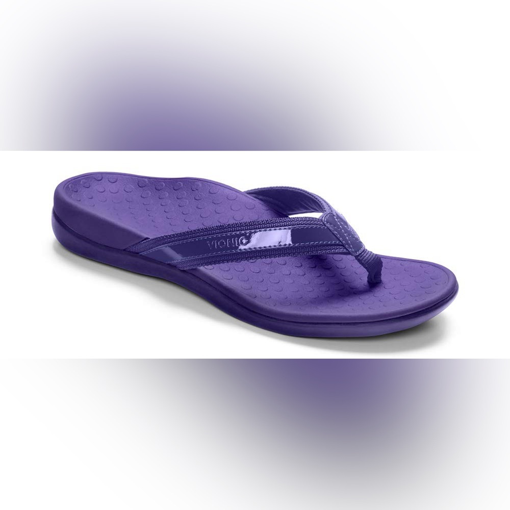 Vionic Tide II Orthopaedic Flip Flop Sandal purple size 8